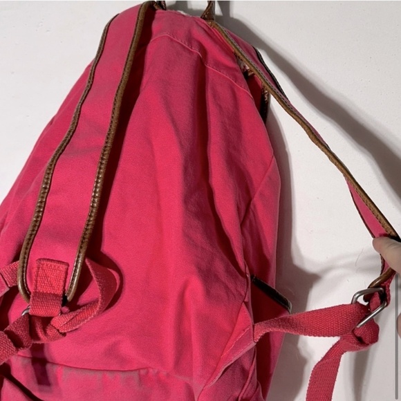 5/$25 Aeropostale Pink Canvas With Cream Crochet Backpack - Picture 8 of 15